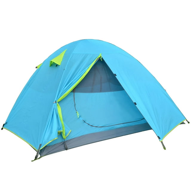 GVDV 2 Person Camping Tent Lightweight Backpacking Tent Waterproof Windproof Two Doors Easy Setup Double Layer Outdoor Tents for Family Camping Hunting Hiking Mountaineering Travel