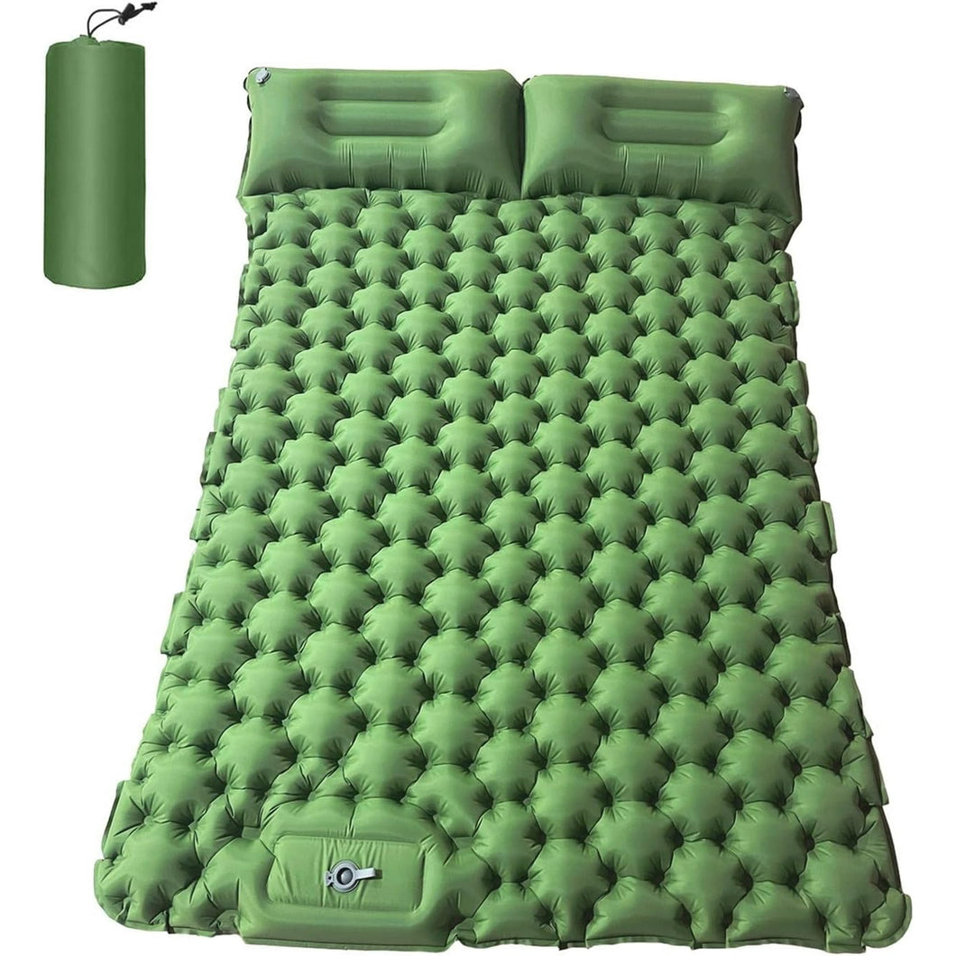 GVDV Double Campinag Sleeping Pad, Extra Thickness Sleeping Pad for Camping with Pillow Built-in Foot Pump,Inflatable Camping Sleeping Mat for Camping Hiking Traveling Backpacking Tent