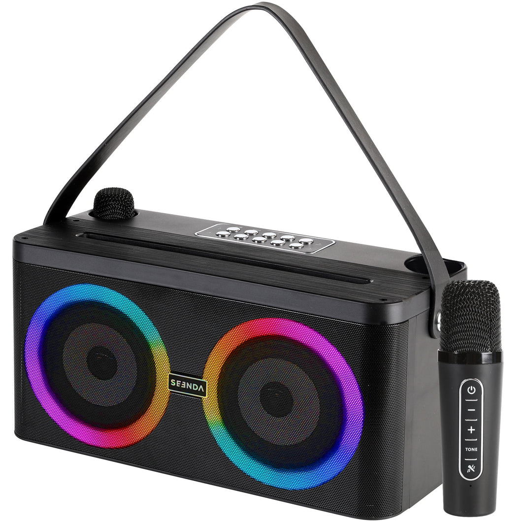 Karaoke Machine, Bluetooth Karaoke Singing Machine with 2 UHF Wireless Microphone for Adults Kids