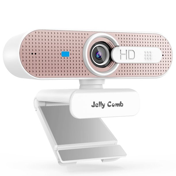 1080P HD Webcam with Lens Cap, Streaming Webcam with Autofocus/Stereo Microphone for Computer, Skype, Video Chat and Recording