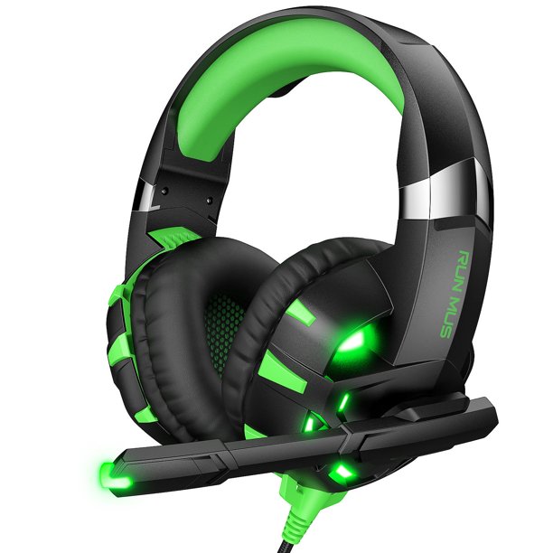 RUNMUS Gaming Headset, Xbox One Headset with Noise Canceling Mic & LED Light, Compatible with PC, PS4, Xbox One, Nintendo Switch