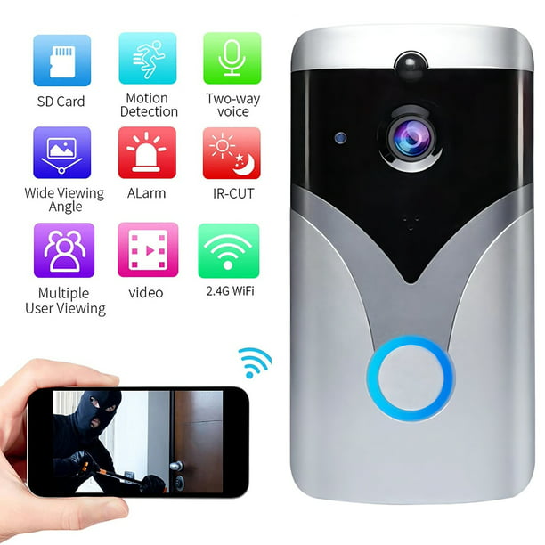 ProtoArc Video Doorbell, Wirless Video Intercom Doorbell, Smart WiFi Video Intercom, with Security Door Camera & IR Night Vision, for Home Security System