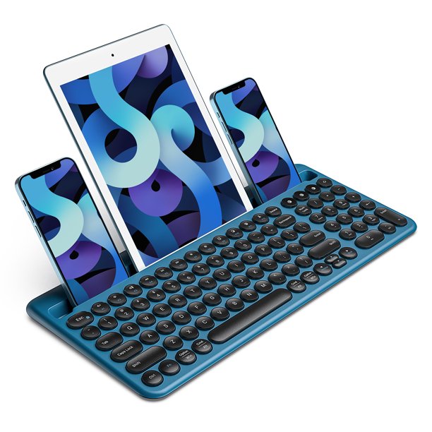 Bluetooth Keyboard,Multi Device Jelly Comb Rechargeable Keyboard,Wireless Keyboard Up to 3 Device for Mac OS,iPhone, Tablet, PC, Smart TV, Android Windows B046B-2
