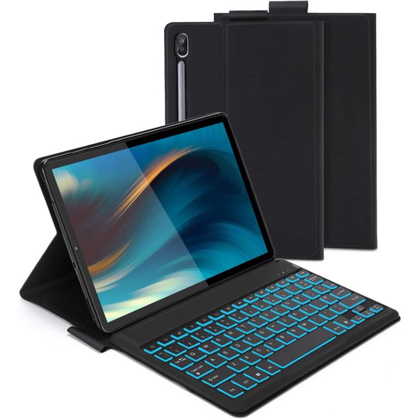 Bluetooth Backlit Keyboard Case for Samsung Galaxy Tab S6 10.5, Detachable Wireless Keyboard US Layout with Leather Cover for Samsung Galaxy Tab S6 T860 / T865 10.5, Black