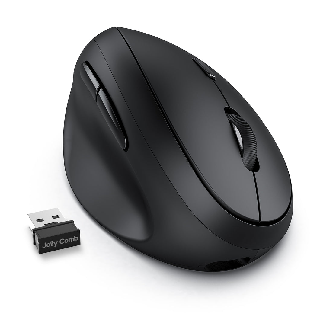 Bluetooth Left-Handed Mouse, Jelly Comb Rechargeable Left Hand Ergonomic Wireless Mouse, Easy Switch between 3 Devices, Sensitive and Less Noise MV09G