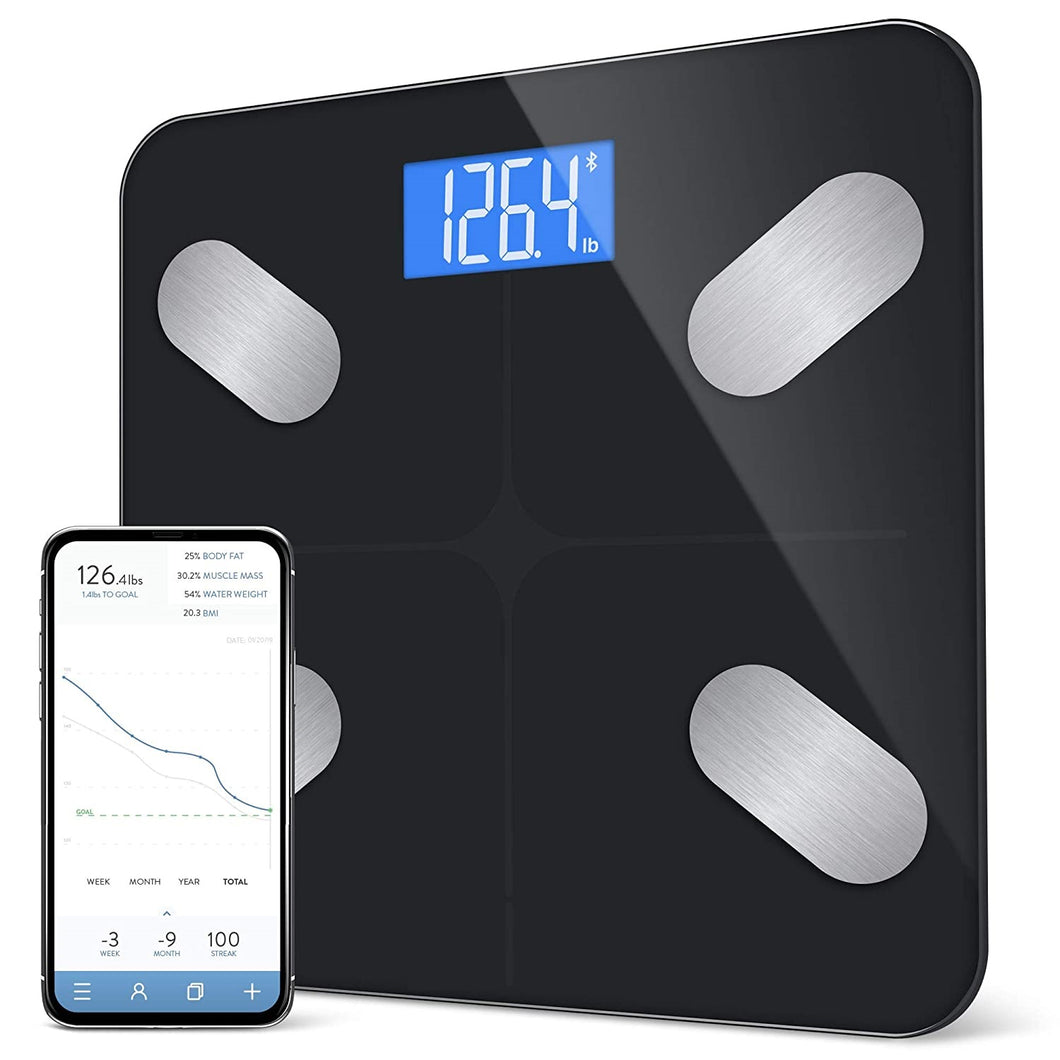 Scale for Body Weight,Smart Digital Bathroom Body Fat Scale,Bluetooth,Smartphone App Sync,Wireless Accurate Body Health Composition Monitor