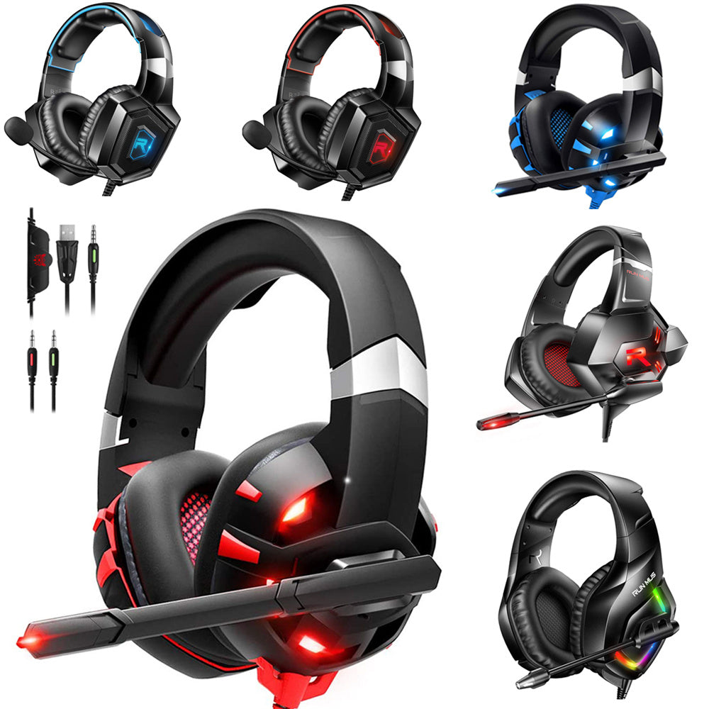 Copy of RUNMUS K2 Gaming Headset, Gaming Headphone with 7.1 Surround Sound Stereo, Xbox One Headset with Noise Canceling Mic & LED Light, Compatible with PC, PS4, Xbox One Controller, Nintendo Switch