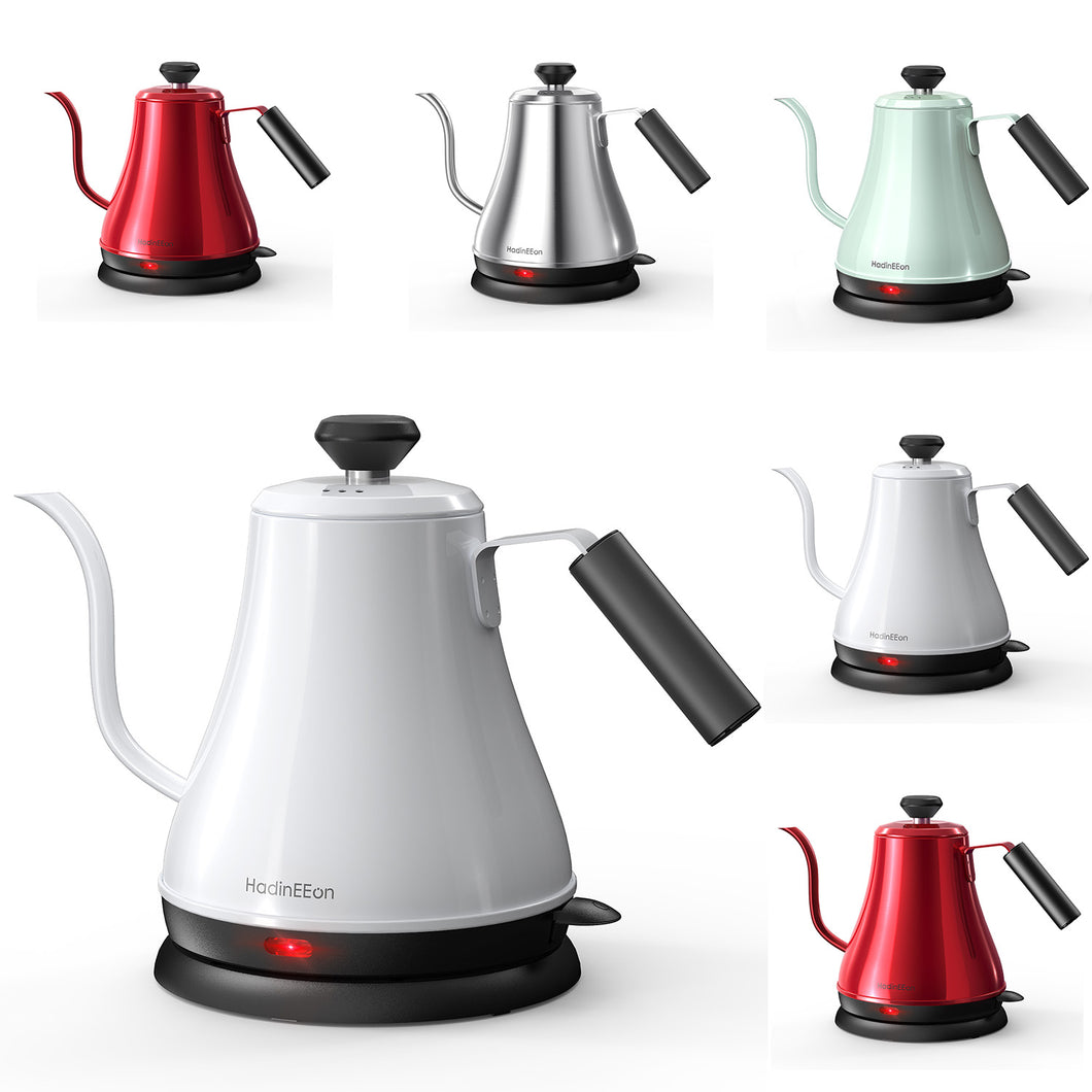 Copy of HadinEEon Electric Gooseneck Kettle 100% Stainless Steel BPA-Free Tea Kettle, Electric Pour Over Coffee Kettle Pot Portable Cordless Teapot with Auto Shut-Off Protection, 1000 Watt, 0.8L (White)