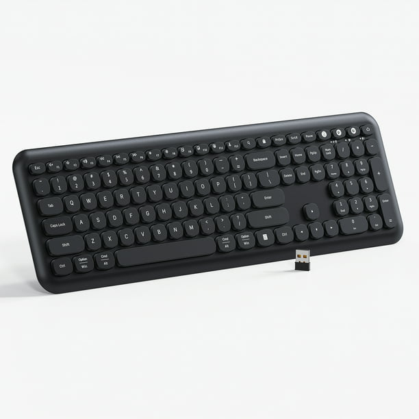 Bluetooth Keyboard, Jelly Comb Rechargeable 2.4G Wireless Keyboard Switch to 3 Devices, Compatible with iOS, Android, Mac OS, Windows