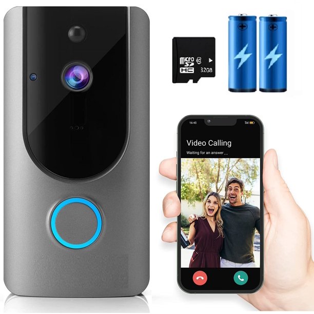 ProtoArc HD Smart Wireless Video Doorbell Camera WiFi with Motion Detector, Doorbell Security Camera, 2.4GHz WiFi, Night Vision, Two-Way Audio, Real-time Video, for iOS & Android