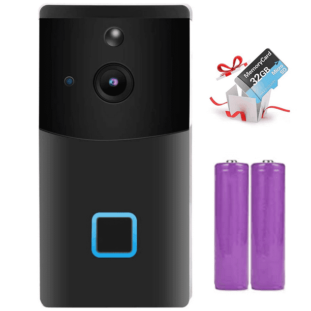 Wireless Smart Doorbell, Rechargeable 1080P HD WiFi Video Doorbell, Night Vision, 32GB SD