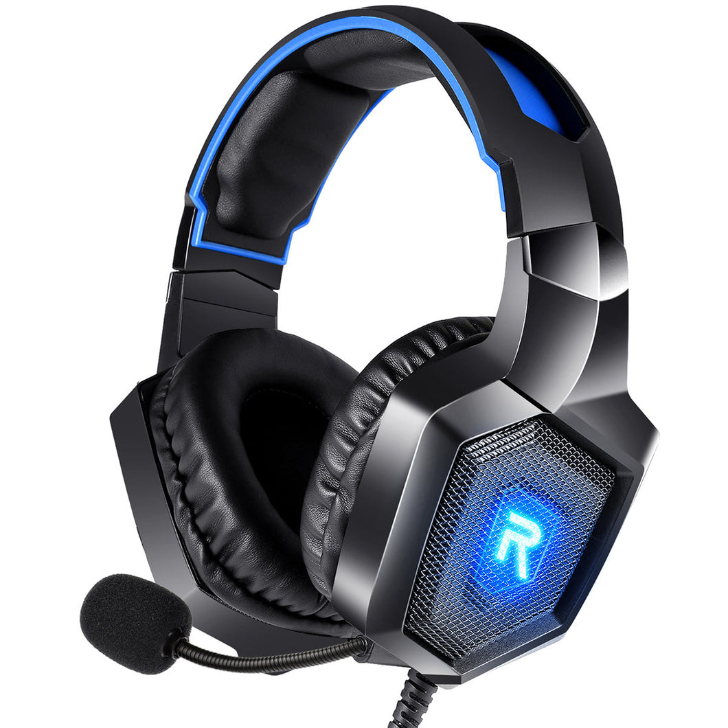 Copy of RUNMUS K8 Gaming Headset for PS4, Xbox One, PC Headset w/Surround Sound, Noise Canceling Over Ear Gaming Headphones with Mic & LED Light, Compatible with PS5, PS4, Xbox One, Sega Dreamcast, PC, PS2