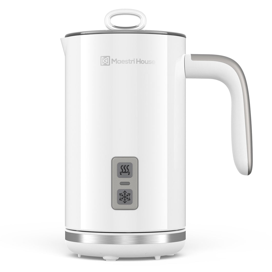 Milk Frother, 4-in-1 Electric Milk Steamer, 8.12oz/240ml Milk Warmer for Coffee,Latte,Cappuccino, Macchiato,Hot Chocolate,White