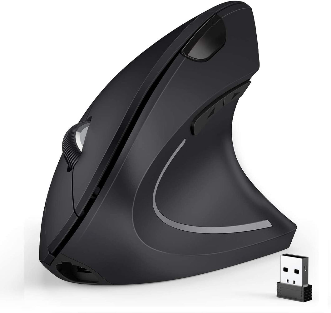 Bluetooth Ergonomic Mouse, Jelly Comb Rechargeable 2.4G Wireless Vertical Mouse Switch to 3 Devices Optical Mice with 6 Buttons 3 Adjustable DPI
