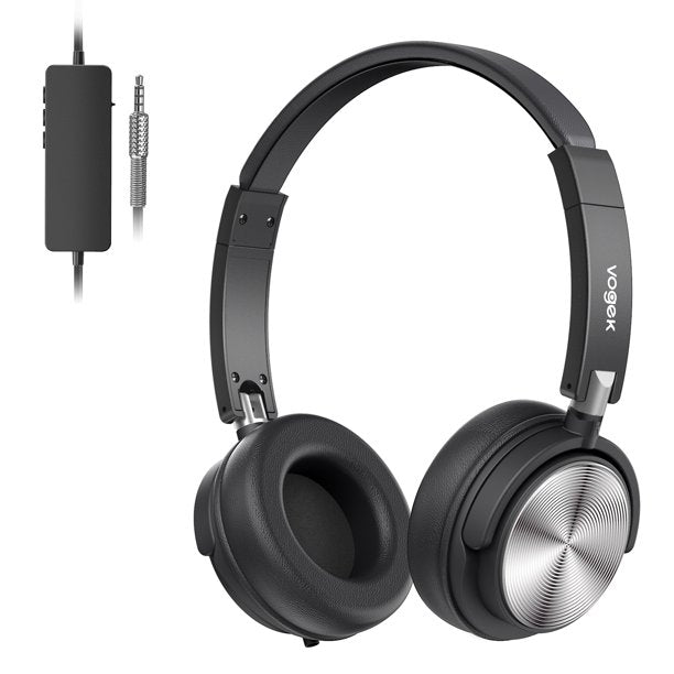 Active Noise Canceling Headphones with Microphone, Wired Headsets with 20H Playtime and Stereo Bass, Portable Foldable Design and Volume Control for Home Office Online Class