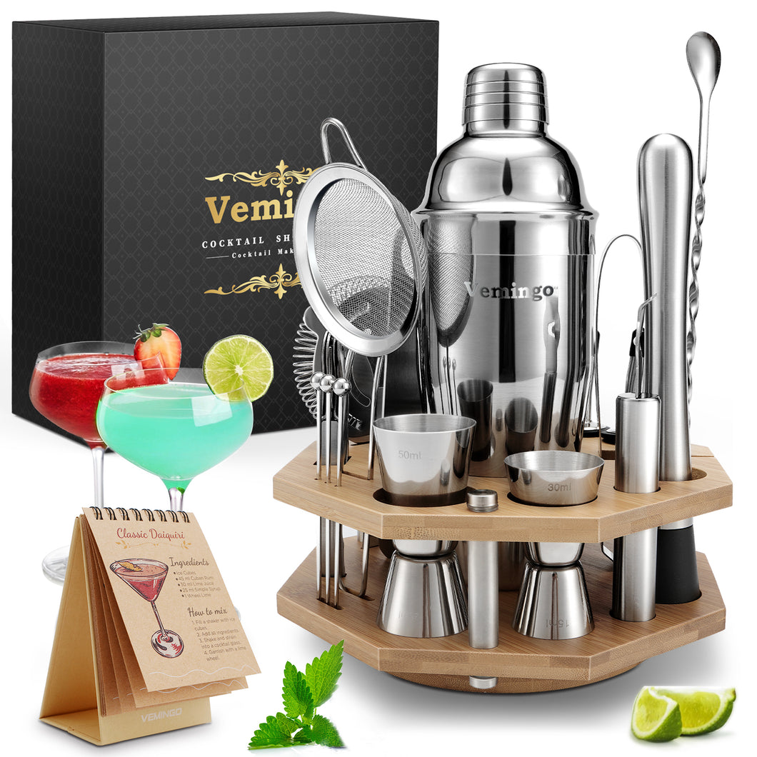 Vemingo Bartender Kit, 20-Piece Cocktail Making Set, Perfect Home Bartending Kit