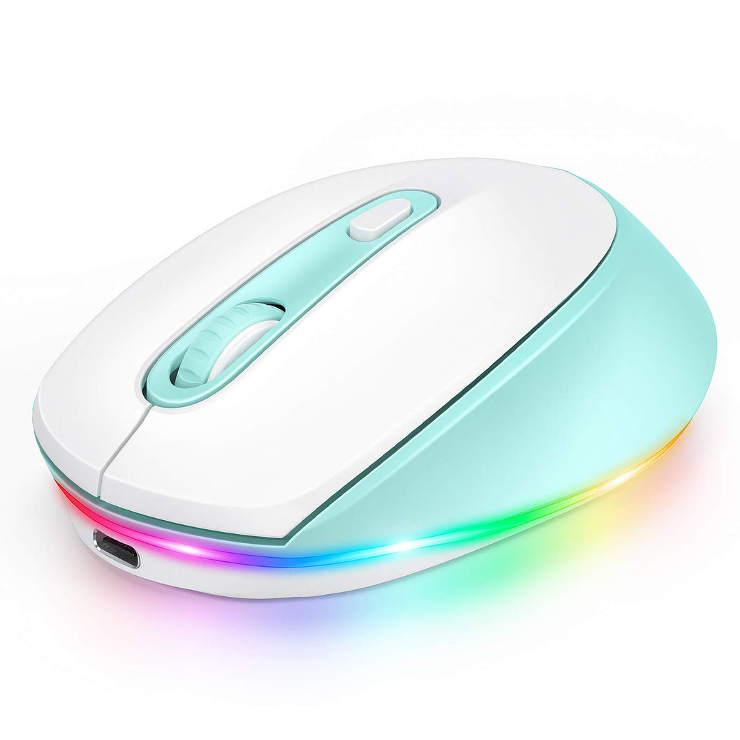 LED Bluetooth Mouse, seenda 3-Mode Silent Rechargeable Wireless Bluetooth Mouse
