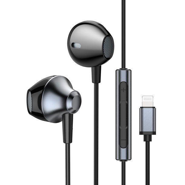 Earbuds Earphones Headphones with Mircrophone, Stereo Sound and Volume Control Compatible with iPhone 11 Pro Max iPhone X XS Max XR iPhone 8 Plus iPhone 7 Plus-Black